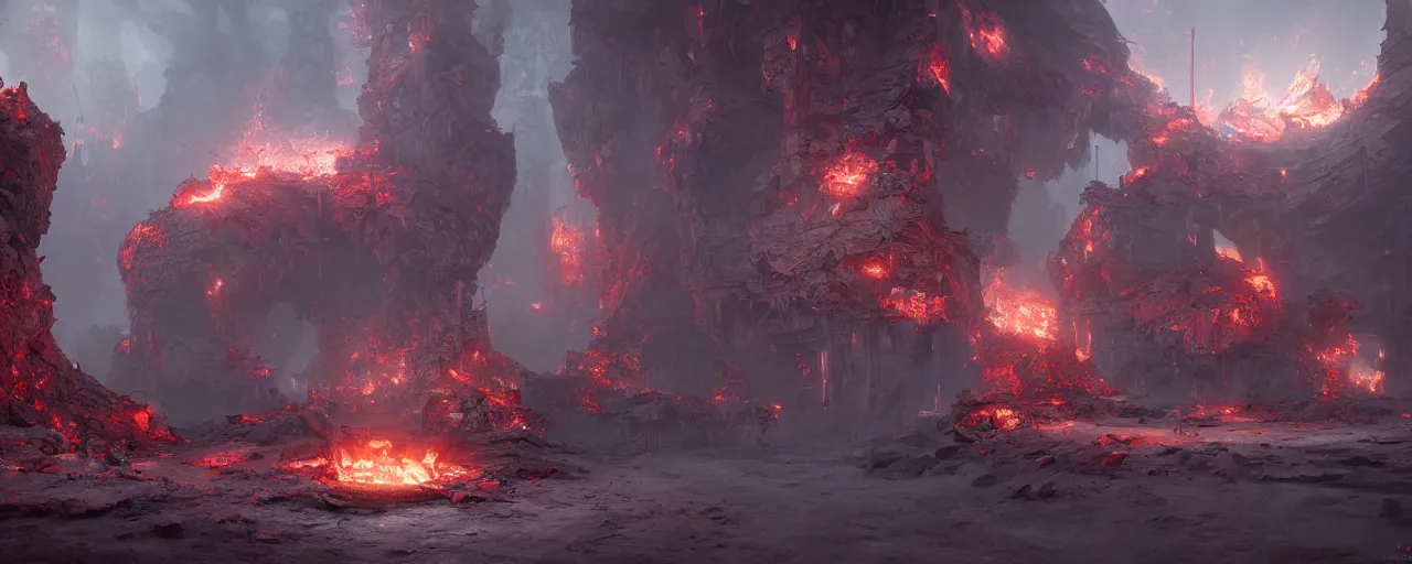 Image similar to a special place in hell, 8 k uhd, unreal engine, octane render in the artstyle of finnian macmanus, john park and greg rutkowski