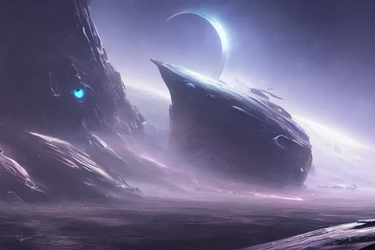 Image similar to futuristic space landscape by Jessica Rossier and HR Giger