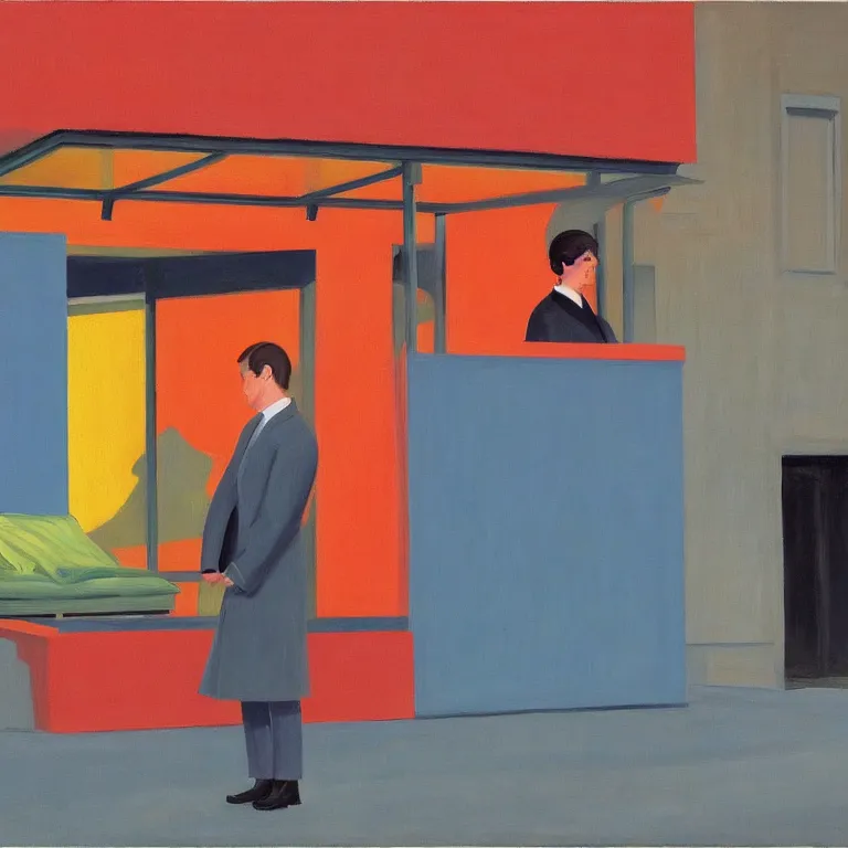 Prompt: dreaming from a new economy and a new financial system, painted by Alex Katz, painted by Edward Hopper, airbrush