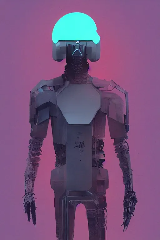 Prompt: full body grim reaper, blade runner 2 0 4 9, scorched earth, cassette futurism, modular synthesizer helmet, the grand budapest hotel, glow, digital art, artstation, pop art, by hsiao - ron cheng