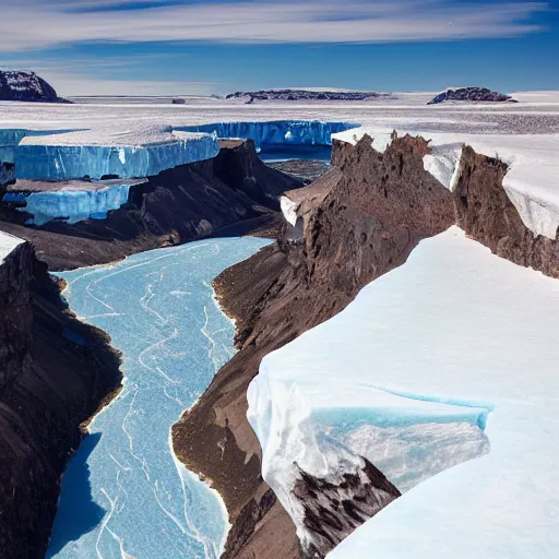Image similar to a canyon in antarctica.