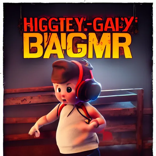 Prompt: video game poster featuring a cartoon baby, dramatic lighting, highly detailed, 4 k