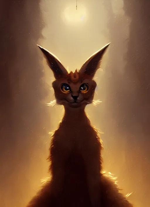 Image similar to surrealistic portrait of cute fluffy anthropomorphic caracal in golden clothes wearing vr in orthodox church, bokeh, foggy, dynamic lighting, darkness, ambients, dramatic, foggy, heavy bokeh and blur, cinematic, depth of field, art by bussiere rutkowski andreas rocha