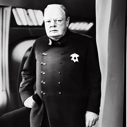 Image similar to starfleet uniform, portrait of winston churchill in starfleet uniform