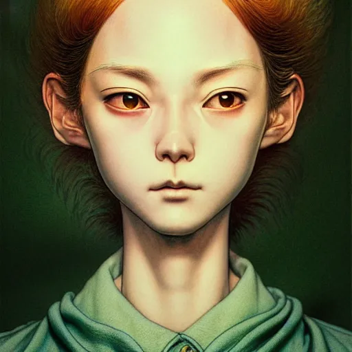 Image similar to prompt : 3 d render hyper real majestic soft light dramatic light portrait painted in miyazaki color style drawn by katsuhiro otomo and takato yamamoto, inspired by fables, china doll face, smooth face feature, intricate oil painting, high detail, sharp high detail, manga and anime 2 0 0 0