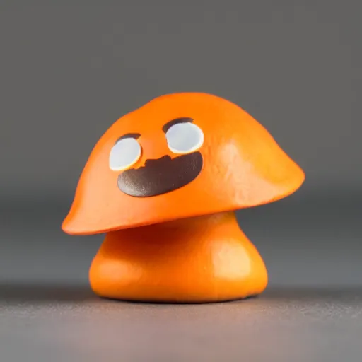 Prompt: cute claymation figure of a maplestory orange mushroom, product shot studio lighting