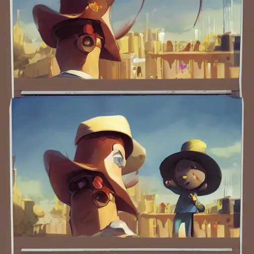 Image similar to a hat in time, funny vintage comic by greg rutkowski