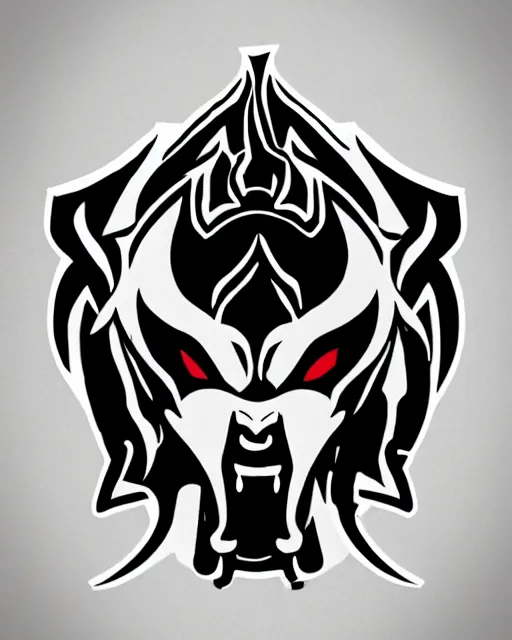 Image similar to esports logo, crying imp devil, cute