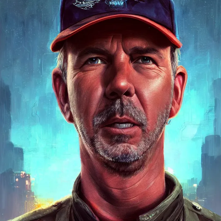 Image similar to portrait of kevin costner as postman 1 9 9 7. intricate abstract. intricate artwork. by tooth wu, wlop, beeple, dan mumford. octane render, trending on artstation, greg rutkowski very coherent symmetrical artwork. cinematic, hyper realism, high detail, octane render, 8 k, iridescent accents