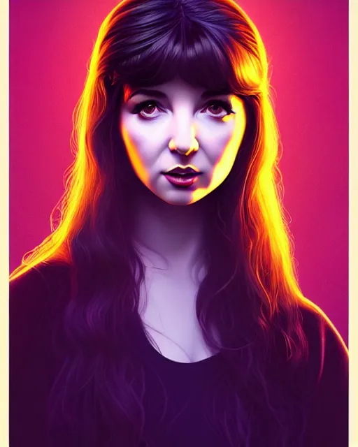 Image similar to richly detailed color illustration young kate bush illustrated by artgerm and mina petrovic and timothy kong and marina federovna. 3 - d shadowing