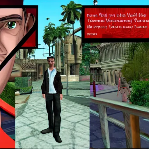 Image similar to tommy vercetti in hogwarts, in style of gta vice city