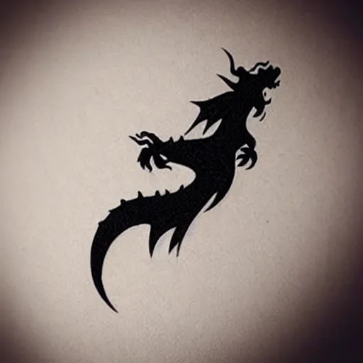 Prompt: A dragon tattoo, minimalistic, simplistic,