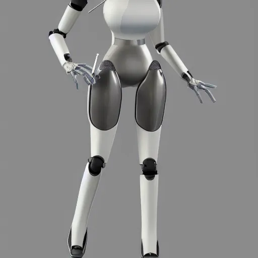 Prompt: CAD render of a realistic android companion modeled after haydee from haydee and with slender feminine body type, solidworks, catia, autodesk inventor, unreal engine, gynoid cad design inspired by Masamune Shirow and Nier Automata and Ross Tran, product showcase, octane render 8k