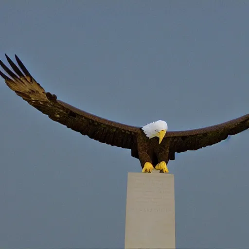 Image similar to “eagle flying over Normandy American Cemetery and Memorial, cinematic, 4k, digital art, award winning”