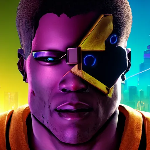 Image similar to Dexter deshawn cyberpunk 2077 character