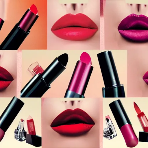 Prompt: lipstick. product photo. glamour photography. 1 9 9 8.