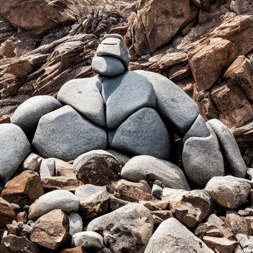 Prompt: mountain giant made of rocks 8 k