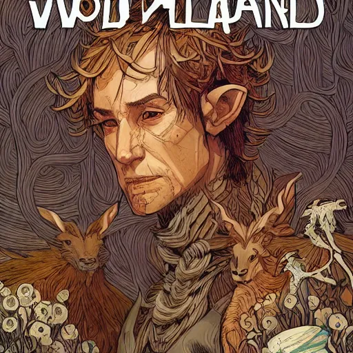 Image similar to portrait of a wood elf surrounded by animals, Borderlands and by Feng Zhu and Loish and Laurie Greasley, Victo Ngai, Andreas Rocha, John Harris