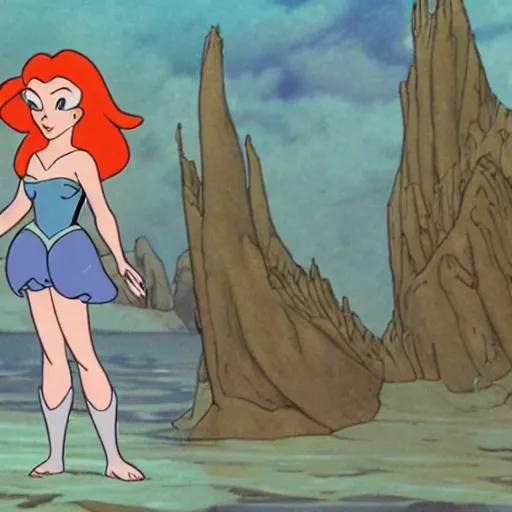 Image similar to Ariel in Nausicaa of the Valley of the Wind, Diseny animation style