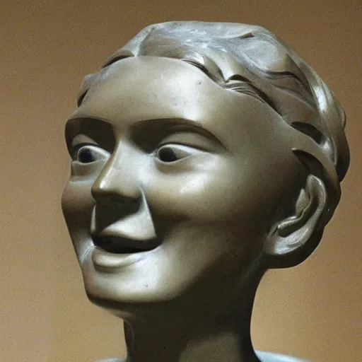 Image similar to representation of a young woman with a happy face in the year 1933 sculpture by Sir Jacob Epstein