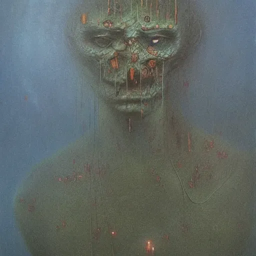 Image similar to A painting in the style of beksinski. extremely detailed