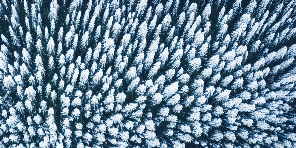 Image similar to aerial shot of a snow storm on a tropical forest
