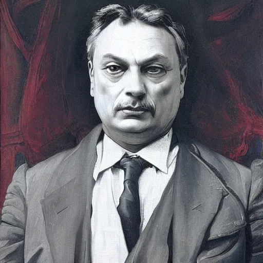 Prompt: a portrait of viktor orbán in the style of The Fallen Angel (1847) painting by Alexandre Cabanel