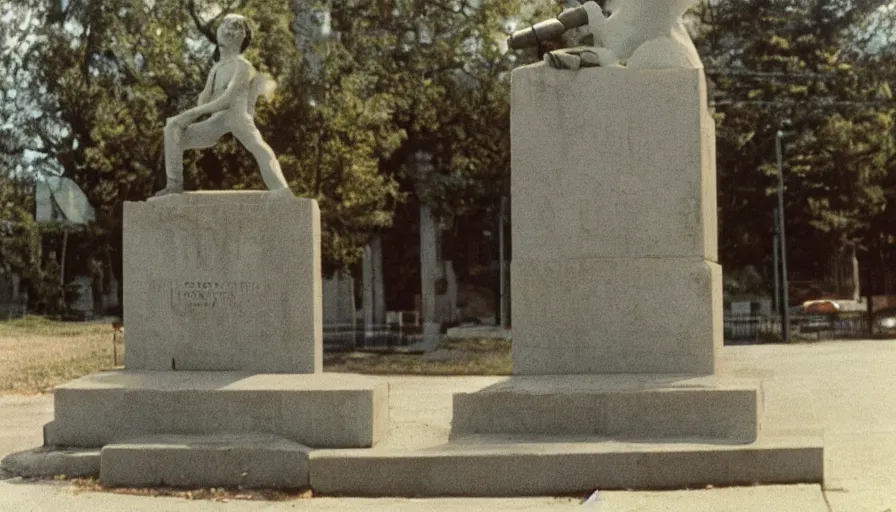 Image similar to 7 0 s film still from a horror movie about statues, kodachrome, cinecolor, cinestill, film grain, film texture, retro, cinematic, high resolution, photorealism,