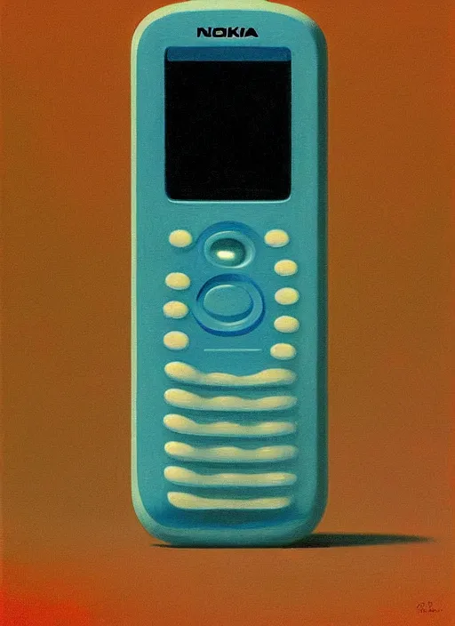 Image similar to Nokia 3310, Edward Hopper and James Gilleard, Zdzislaw Beksinski, Mark Ryden, Wolfgang Lettl highly detailed, hints of Yayoi Kasuma, Odilon Redon. Drexler