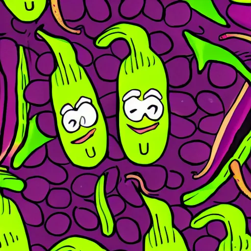 Prompt: an aubergine cartoon