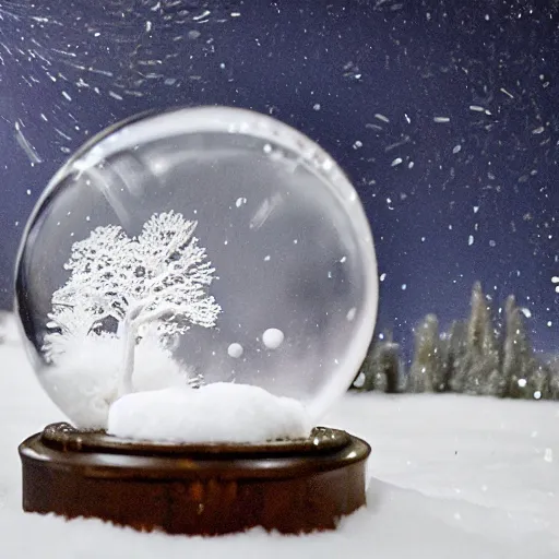 Prompt: Liminal space in outer space, Snowglobe