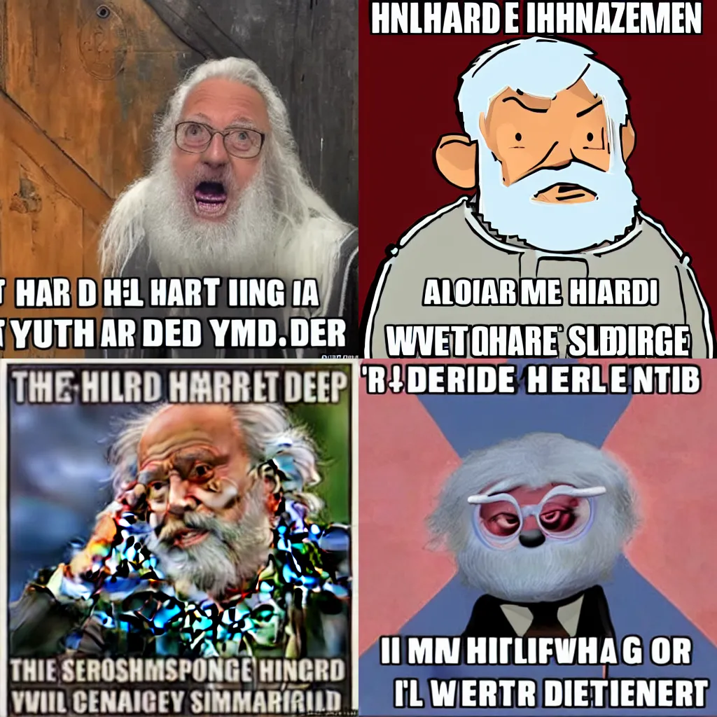 Prompt: Harold the wizard cringing with deep inner regret