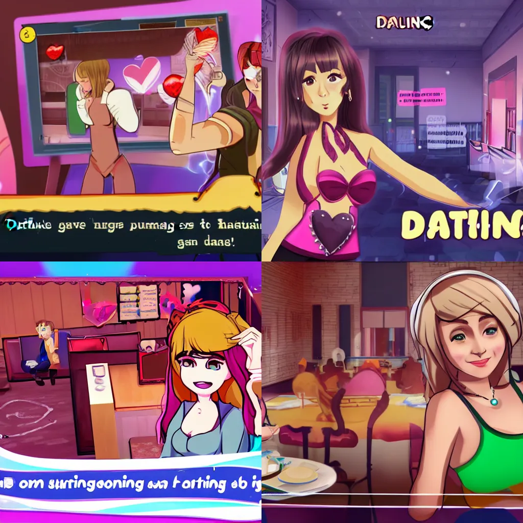 Prompt: dating simulator, gameplay screenshot