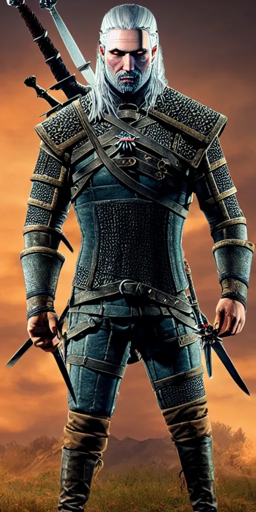 Image similar to a witcher with cloth armor and sword