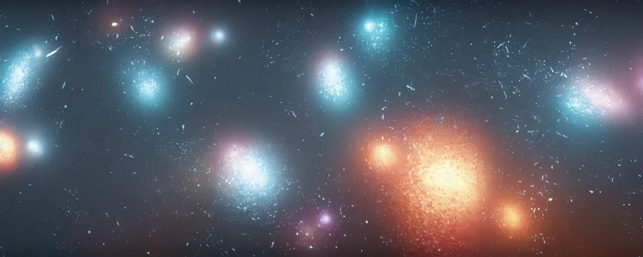 Image similar to galaxy movie still, highly detailed, houdini simulation, octane render