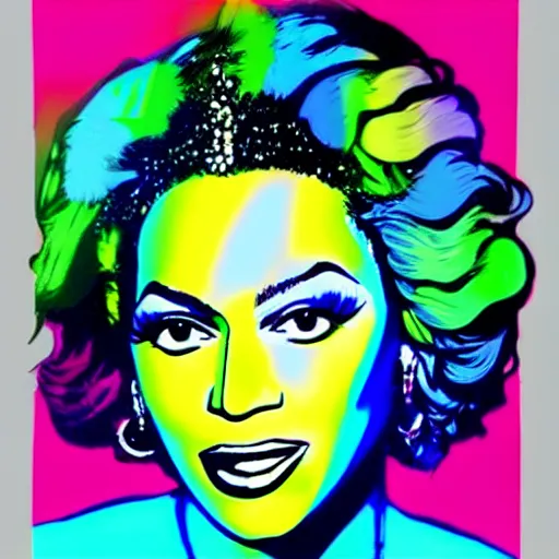 Image similar to rainbow beyonce. pop art