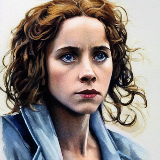 Image similar to detailed details photorealistic pictures of hermione with bachelor jacket in the style of bob peak and alex ross, gouache and wash paints color, detailed details facial and body and human and environments and proportionate, detailed 5 k details.