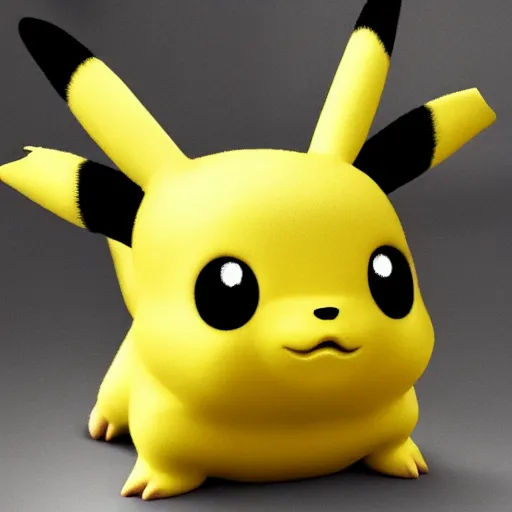 Image similar to uncanny valley pikachu