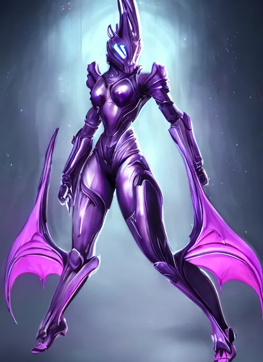 Image similar to cinematic front shot, galactic sized proportional stunning beautiful hot elegant female warframe goddess, detailed sleek cyborg female dragon head, metal ears, sleek purple eyes, sleek silver armor, smooth fuschia skin, in space, holding a planet, epic proportions, epic size, epic scale, furry art, dragon art, giantess art, warframe fanart, furaffinity, deviantart