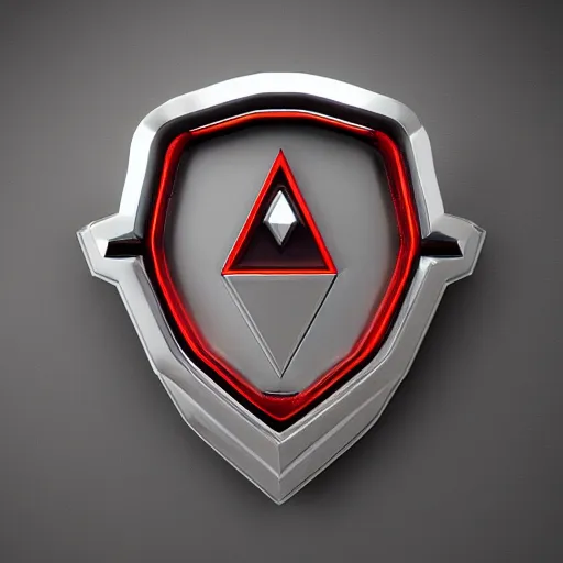 Image similar to chrome hyrule shield, glossy, metallic, neon, symmetrical, tribal patterns, realistic, unreal engine, octane redshift, artstation, behance