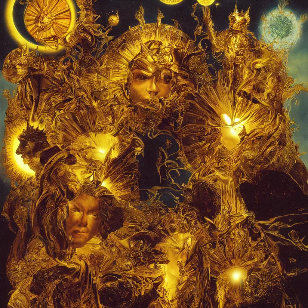 Prompt: The Sun King, by James C. Christensen and Wojciech Siudmak