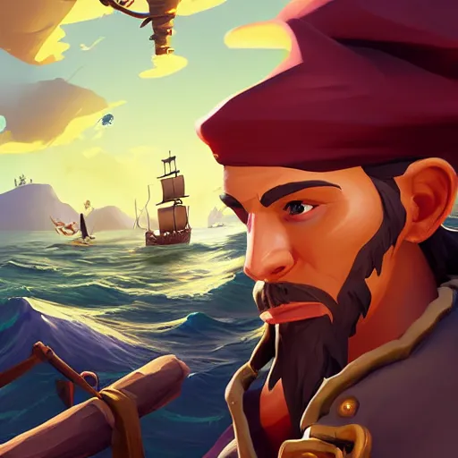 Image similar to painting jack the pirate on sea of thieves game avatar hero smooth face median photoshop filter cutout vector behance hd by jesper ejsing, by rhads, makoto shinkai and lois van baarle, ilya kuvshinov, rossdraws, illustration, art by ilya kuvshinov and gustav klimt