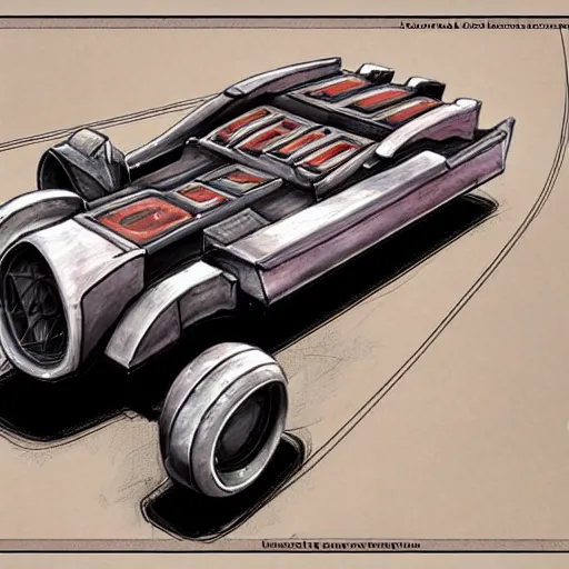 Image similar to planescape art style retrofuturism car concept