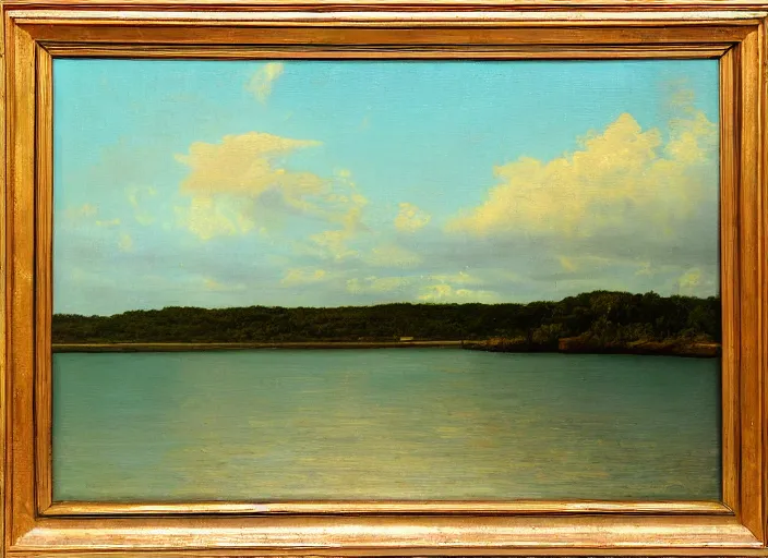 Image similar to florida keys in the style of hudson river school of art, oil on canvas