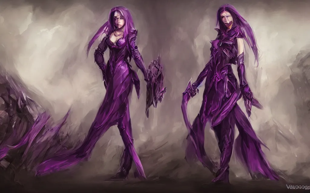 Image similar to valorant, concept art, purple, female, HD,