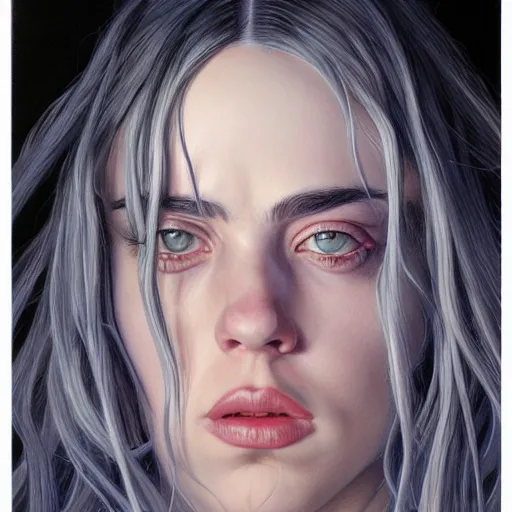 Prompt: Billie Eilish, by Mark Brooks, by Donato Giancola, by Olivia De Berardinis