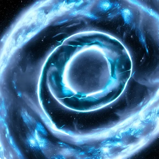 Image similar to gravitational galactic maelstrom, blue fire, vray, highly detailed