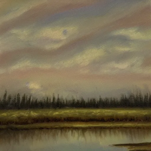 Image similar to creamy swamp landscape