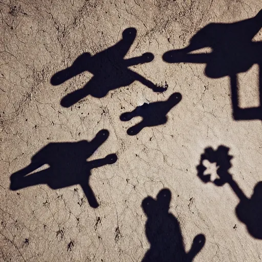 Prompt: drone photo on expired fuji film of strange giant creatures with shadows in madagascar