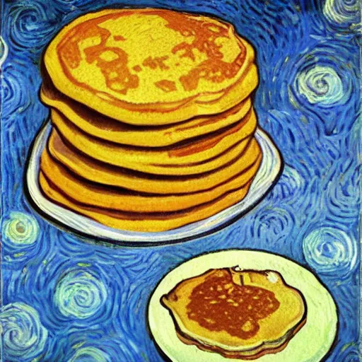 Prompt: cats making pancakes, oil painting, by vincent van gogh